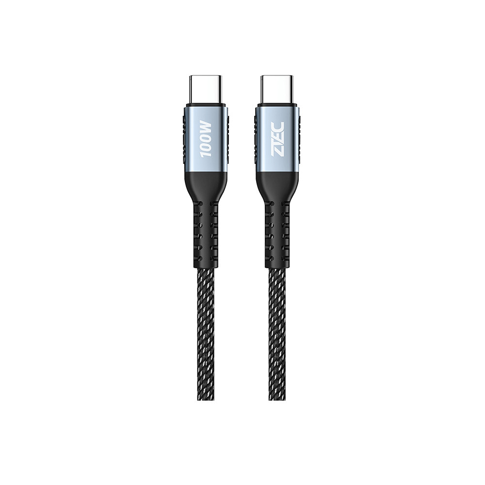 สายชาร์จเร็วไนลอนถัก ZTEC รุ่น ZC311 USB-C to USB-C ยาว 1 เมตร สีดำ (รองรับเทคโนโลยี QC , PD)